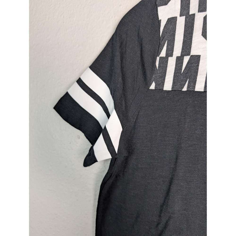 PINK Victoria's Secret T-Shirt Womens S Black Ringer Colorblock Crew Neck Jersey - Picture 7 of 10